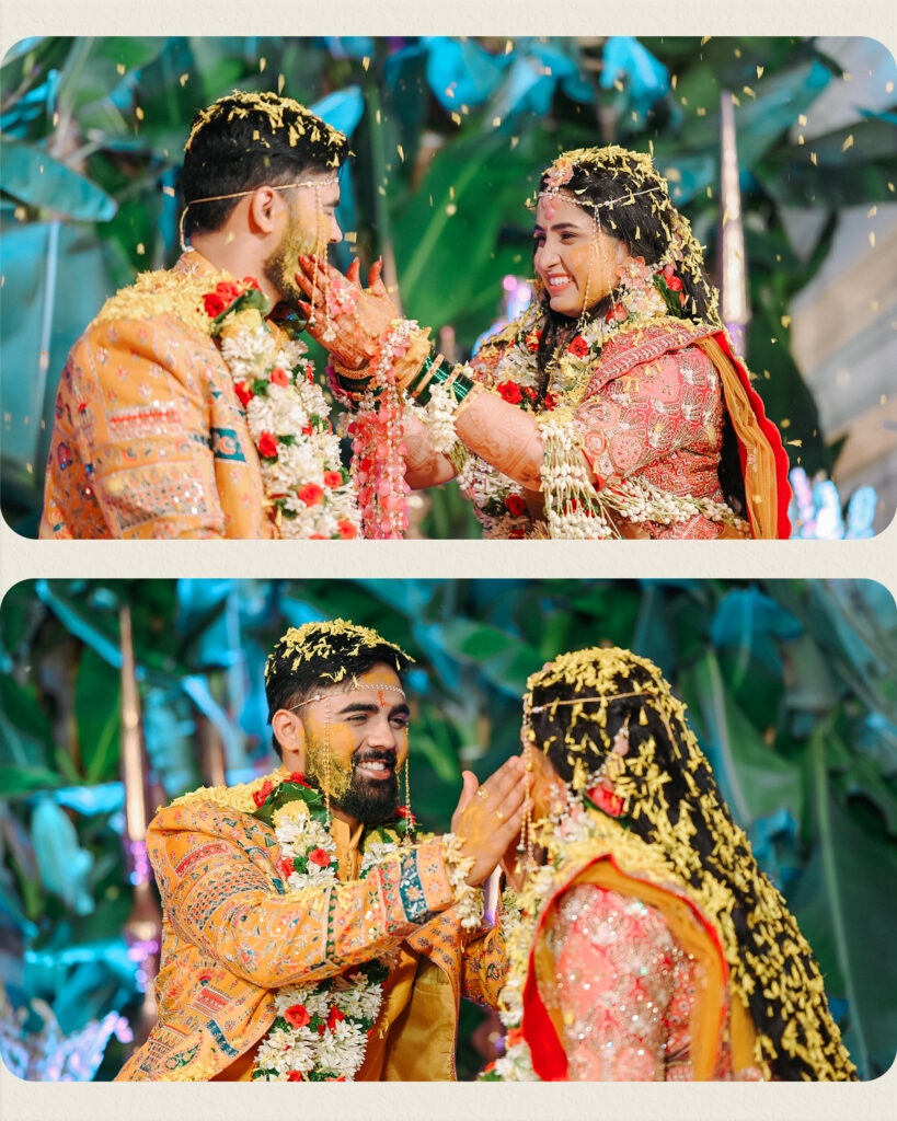 haldi-ceremony-photography-solapur-couple-petals