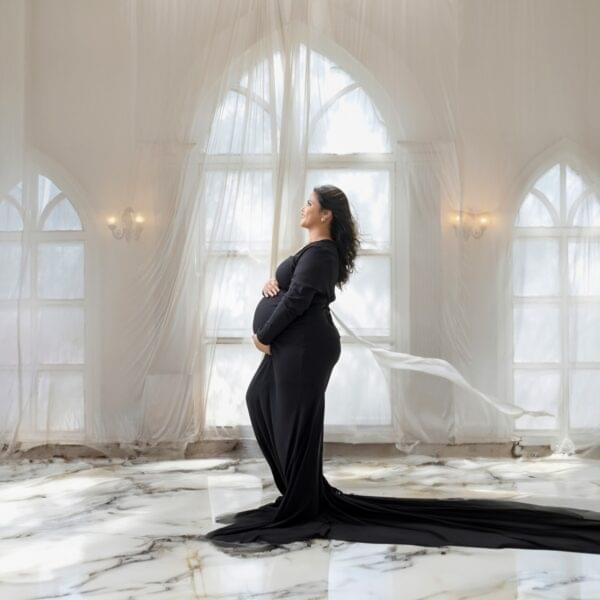 Maternity photographers in Solapur capturing elegant mother portrait